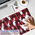 thumbnail image 4 of Long Mouse Pads for Desk,Red Christmas Snowman Pattern Desk Mats on Top Of Desks, Desk Mouse Pad Extra Large with 3mm Non-Slip Base and Stitched Edge for Gaming,Office,Work,Home 31.5x15.7in, 4 of 5
