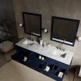 thumbnail image 4 of Castor 80 in W Blue Double Bath Vanity and Carrara Marble Top, 4 of 11