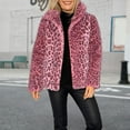 thumbnail image 6 of Leopard Print Winter Coat for Women Lapel Jackets with Warm Lining, Fashionable Cold Weather Outerwear, 6 of 9