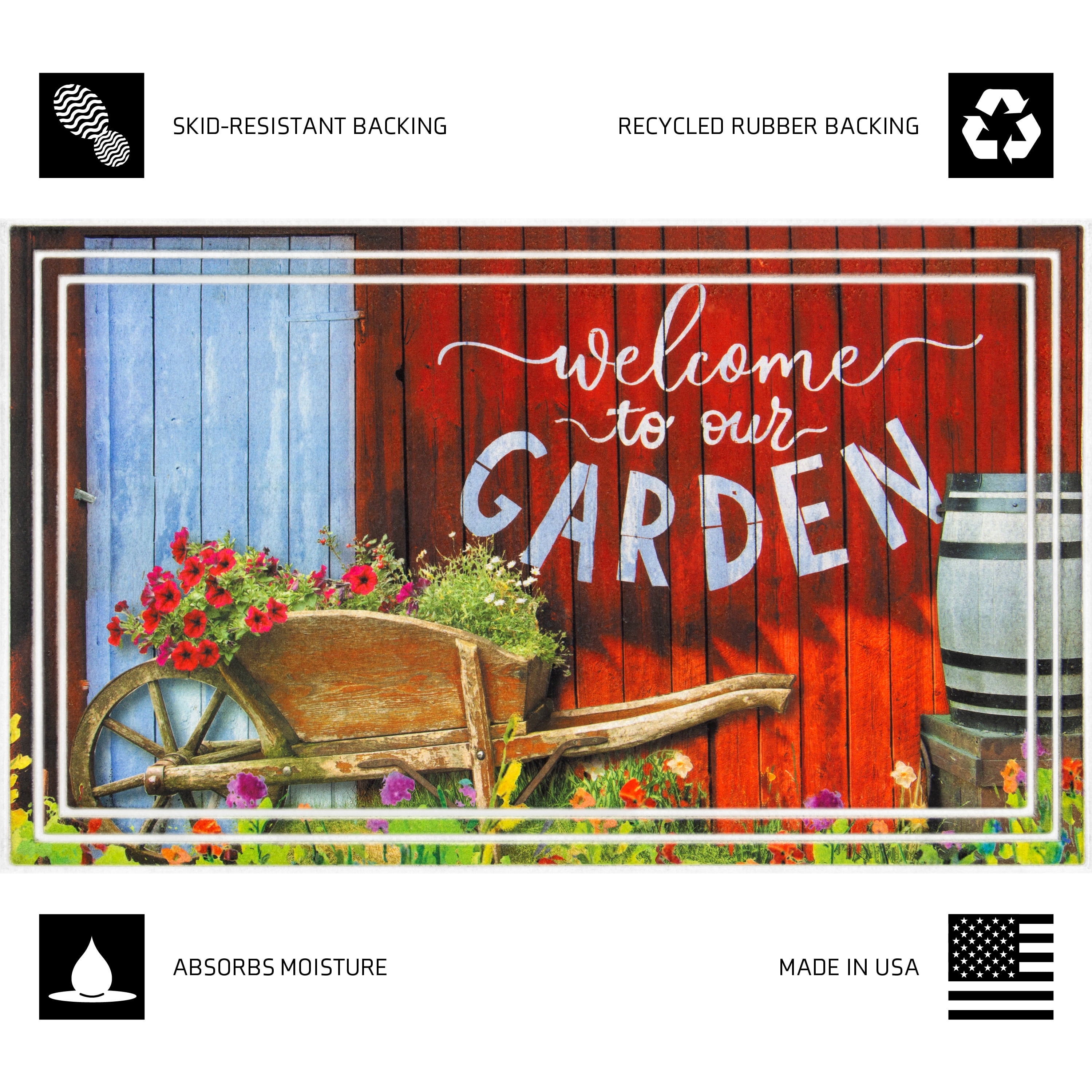 Apache Mills Fashionables Deluxe Welcome To Our Garden Indoor/Outdoor Doormat, 1.5' x 2.5'