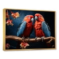 thumbnail image 2 of Designart "Vivid Conversations Among Parrots" Parrot Floater Framed Wall Art Living Room, 2 of 5