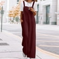 thumbnail image 2 of Dovford Women's Casual Corduroy Overalls Adjustable Straps Baggy Pants Wide Leg Jumpsuits with Pockets, 2 of 7