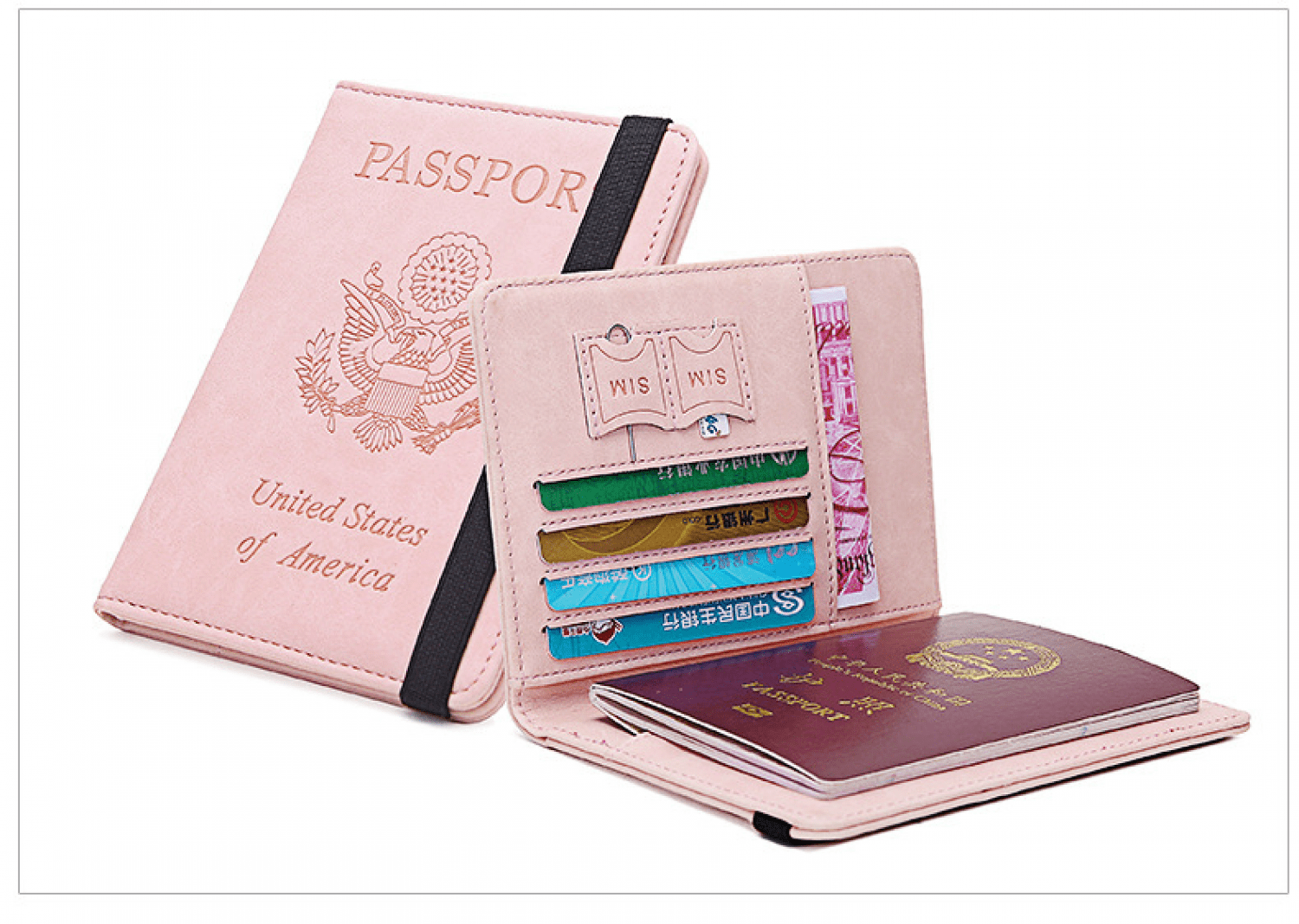 Passport and Vaccine Card Holder Combo Leather RFID Blocking Wallet