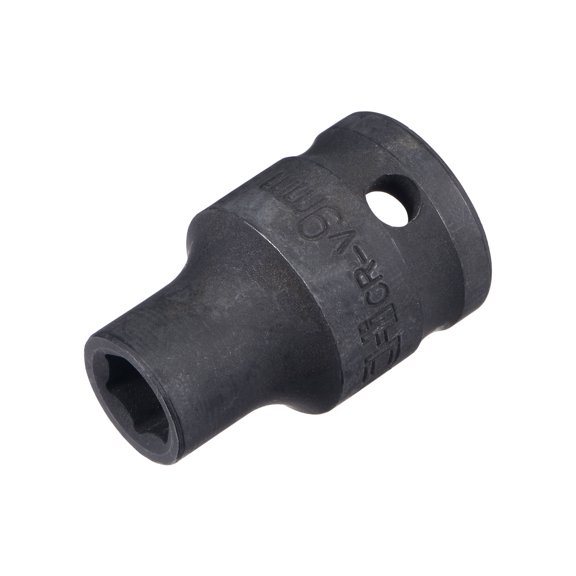 Uxcell 1/2" Drive by 9mm 6-Point Impact Socket, CR-V Steel 1.5" Length, Shallow Metric Sizes