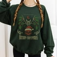 thumbnail image 5 of Merry Creepmas Sweatshirt, Gothic Skeleton Santa, Dark Xmas Sweater, 5 of 5