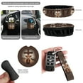 thumbnail image 6 of Yuyamidu Highland Cow Car Seat Cover Set of 15 Cross Steering Wheel Cover Seat Belt Covers Trash Bag Air Vent Holder Rear View Mirror Cover Cup Coasters Key Chain Auto Interior Accessories, Brown, 6 of 7
