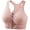 Pink, variant on Top-kevin Women's Zip Front Sports Bras Wireless Padded Racerback Medium Support Post-Surgery Bra Yoga Exercise Athletic Bras