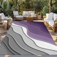 thumbnail image 2 of 3' x 5' Outdoor Rug, Purple Grey Ombre Outdoor Washable Rug Large Floor Carpet, Modern Geometric Abstract Aesthetics Cream Non Shedding Area Rug for Outside Patio RV Porch Deck Balcony Camping, 2 of 9