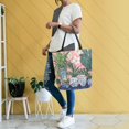 thumbnail image 4 of FORMRS Womens Canvas Tote Bag with Zipper Inner Pocket Shoulder Handbag, Floral Vase, 4 of 7