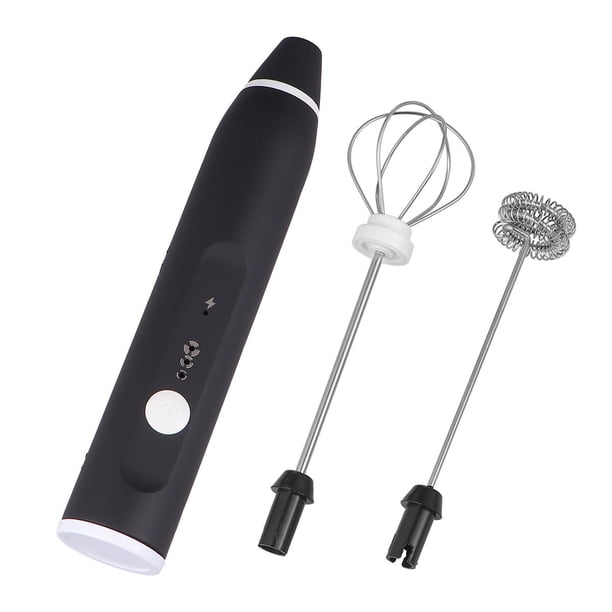 BRIGHTFUFU Batidora de huevos recargable USB 2 en 1 de 1 pieza Batidora de huevos Batidora de huevos Máquina de leche de 3 niveles Espumador de leche (Negro)