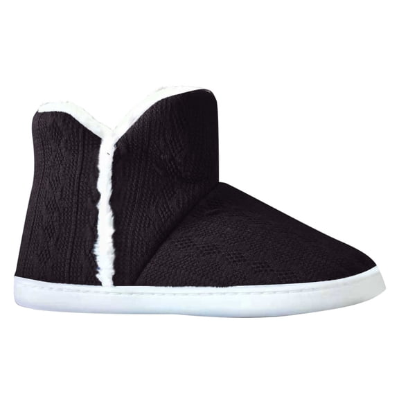 Wensltd Winter Fuzzy Snow Boots for Women Ankle Solid Color Slip On Boot Shoes