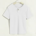 thumbnail image 2 of TTUHYWXI Toddler Short Sleeve Henley Shirt Boys Ribbed T-Shirt (White, 3-4 Years), 2 of 4