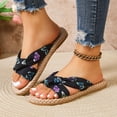 thumbnail image 3 of Rokment Women's Butterfly Beach Slides Sandals 2026 Summer Bohemian Comfortable Casual Waterproof Straw Footbed Platform Walking Dress Slip on Slippers for Indoor Outdoor C Size 8.5, 3 of 6