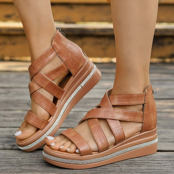Bkhluea Wedge Gladiator Sandals for Women, Comfort Sandals for Women, Casual Walking Sandals, Women Platform Sandals