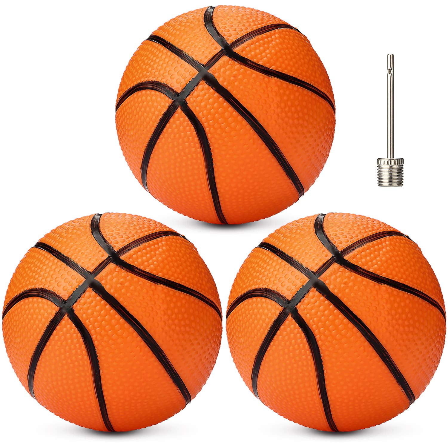 3 Packs 4.7 Inch Mini Inflatable Basketballs Small Plastic Replacement Basketballs Basket Balls