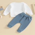 thumbnail image 3 of Baby Boys Pants Set  Long Sleeve Crew Neck Letters Print Sweatshirt with Elastic Waist Sweatpants Infant Clothes, 3 of 8