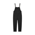 thumbnail image 5 of Lcziwo Cotton Bib Overalls for Women Adjustable Straps One Piece Jumpsuits Solid Baggy Casual Summer Rompers with Pockets Black,S, 5 of 8