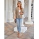 thumbnail image 4 of Chaqueta estilo blazer GRACE KARIN para mujer, manga 3/4, punto M, color caqui, 4 of 4