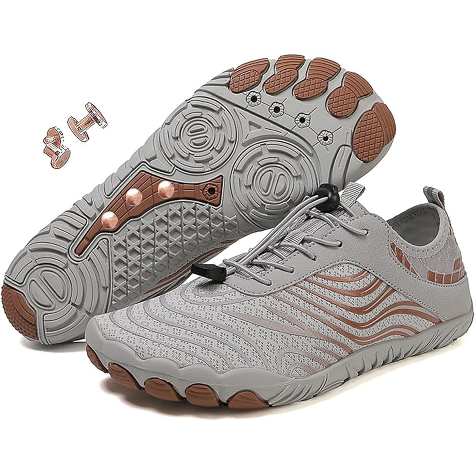 Win s Way Women's Barefoot Water Shoes, Minimalist Toe Sock Mesh Sneakers for Hiking & Fitness