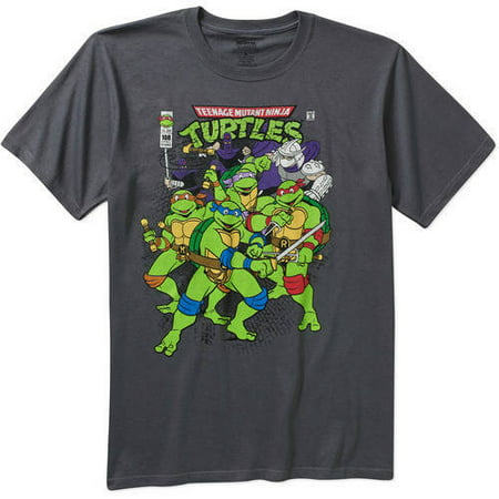 Teenage Mutant Ninja Turtles Comic Cover Mens Grey T-shirt