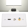 thumbnail image 1 of HD Multimedia Interface Wall Plate, Rustproof 3 Port Wall Plate Multifunction TV F Head Neat Appearance  for Projector for HDTV, 1 of 7