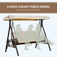 thumbnail image 6 of Outsunny 3-Seat Patio Swing w/ Tilt Canopy, Cushions & Cup Tray, Beige, 6 of 9