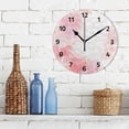 thumbnail image 3 of GZHJMY Wall Clocks Decorative Bedroom Silent Kitchen Living Room Desktop Modern Pink Flower Tie Dye Tabletop Shelf Clocks Round Battery Operated 10 Inch Non-Ticking, 3 of 7