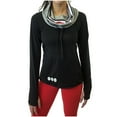 thumbnail image 3 of Women's Black Ohio State Buckeyes Luxe Funnel Neck Pullover Sweatshirt, 3 of 3