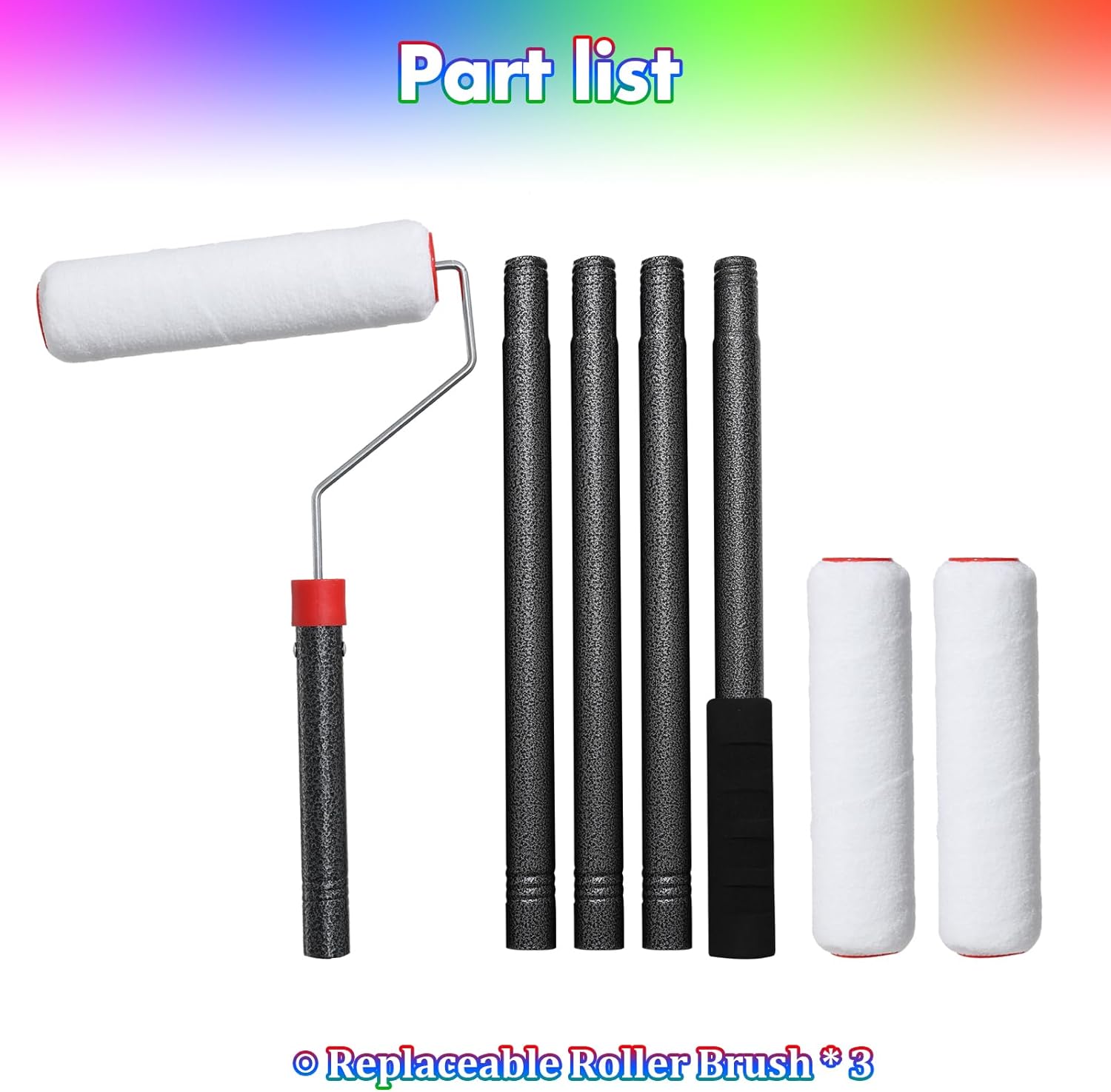 Paint Roller Kit with 4 Ft Extension Poles and Microfiber Covers photo 6