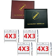 6 Pack Vaccine Card Protector Waterproof, CDC Vaccination Card Protectors Holders Covers, 4 X 3" PU Leather Soft Film