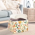 thumbnail image 3 of Yayeee Collapsible Cube Storage Bin with Lid Fabric Closet Decorative Basket with Handles, Beige Retro Leaves, 3 of 7
