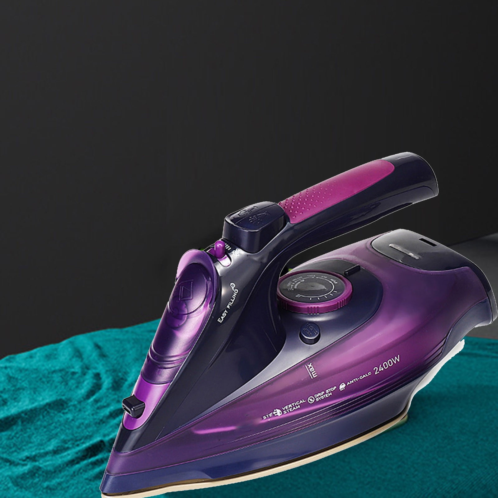 Kayannuo Cordless Or Corded 2400-Watt Anti-Drip Ceramic Hybri-d Clothes Iron With Vertical Steam And Auto-Off Function(Plug for European Use)