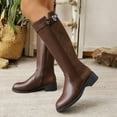 thumbnail image 2 of ATENAR Womens Boots,Knee High Boots Women,Cowboy Boots,Slip-Resistant,PU,Brown,36(US:5.5), 2 of 9
