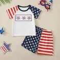 thumbnail image 2 of NOLDARES 4th of July Baby Boy Outfit Short Sleeve T-Shirt and Elastic Waist Shorts with Pockets 2Pcs Summer Clothes American Flag Print(Blue,6-12 M), 2 of 7
