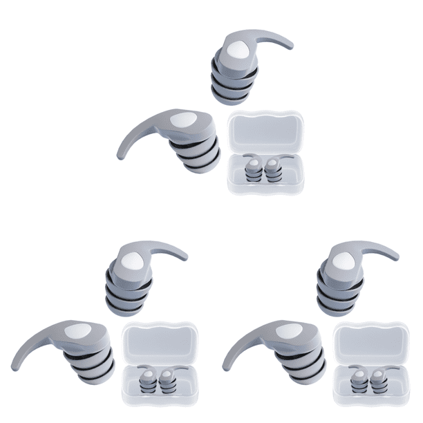 1 Par Tapones para Los Oídos Cgtredaw Silicona Resistentes Al Dormir Y Nadar Gris