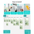 thumbnail image 7 of Window Privacy Film Eucalyptus Botanical Green Stained Glass Window Film Decorative Sun Block Window Cover Spring Blooms Leaves Window Clings Static Adhesive Sticker for Bathroom 19.6"x39.3", 7 of 7