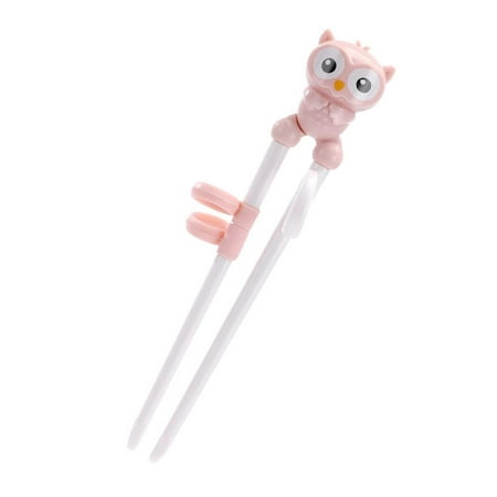 

for Beginners Portable Learning Reusable Owl Children Kids Chopstick Training Chopstick PINK