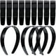 thumbnail image 1 of Paquete de 13 diademas de plástico negro liso con dientes de plástico para el cabello, 2,5 cm de ancho, 1 of 5