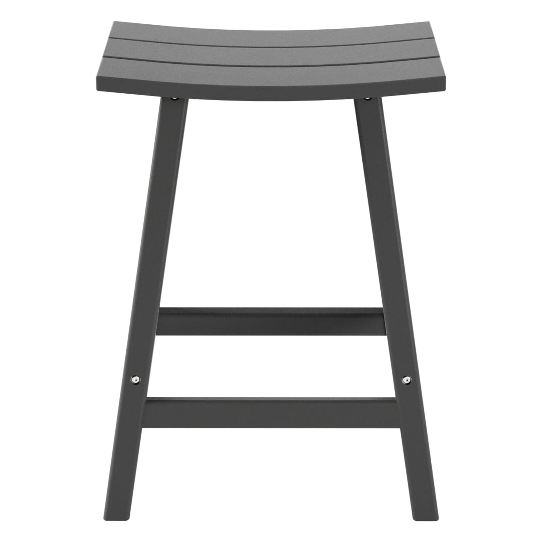 GARDEN 24" Inches Adirondack Plastic Outdoor Bar Stools (Set of 2), Gray