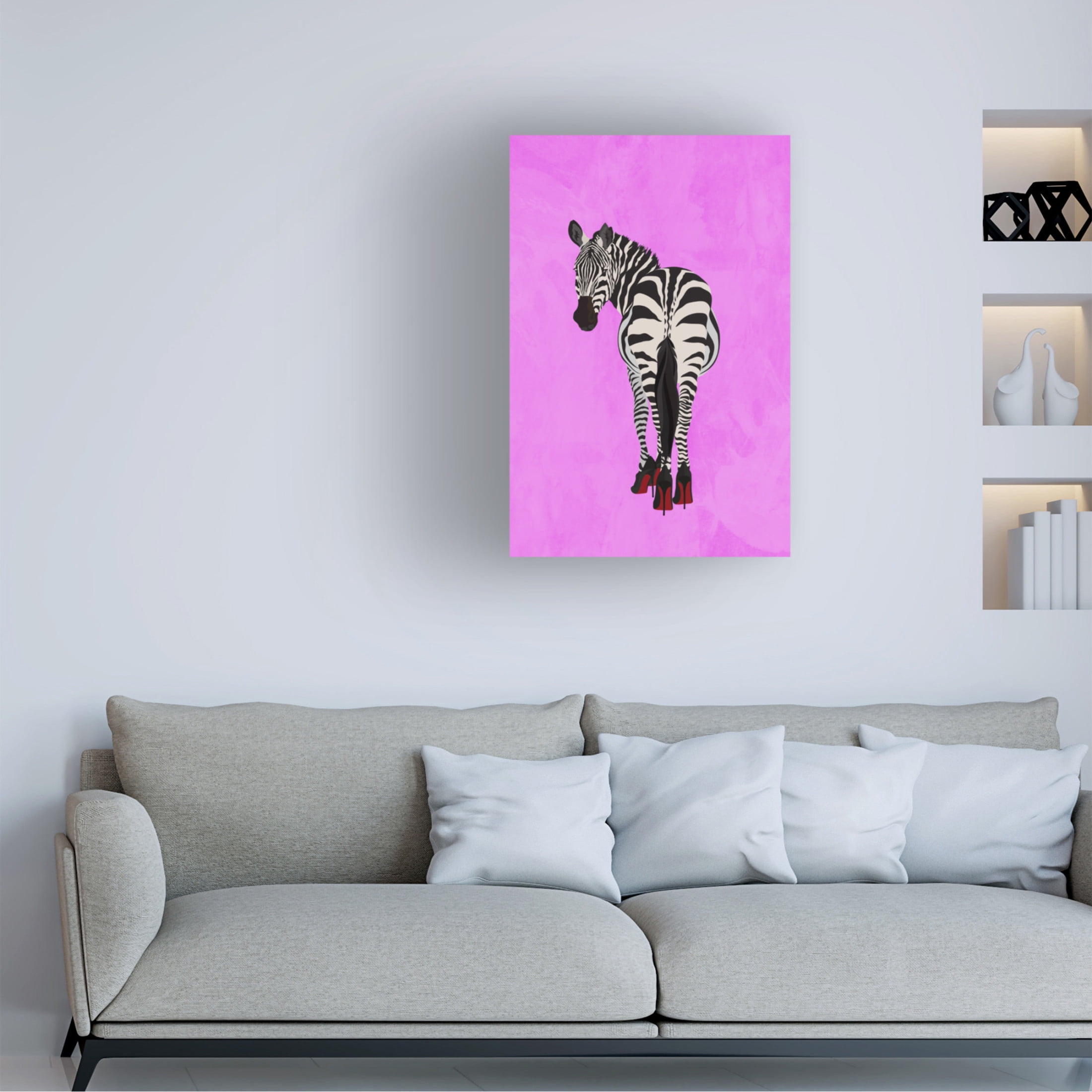 Trademark Fine Art Sarah Manovski Zebra Shoes pink Canvas Wall Art
