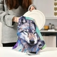 thumbnail image 6 of Dreamtimes Watercolor Wolf Head Kitchen Towels, 18 x 28 Inch Super Soft and Absorbent Dish Cloths for Washing Dishes, 4 PCS Reusable Multi-Purpose Microfiber Hand Towels for Kitchen, 6 of 7