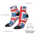 thumbnail image 5 of Women Men Athletic Socks Union Jack Flag Cushioned Quarter Ankle Socks, 5 of 7