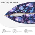 thumbnail image 3 of KLL Blue Skull Crystal Decorative Throw Pillow Covers Velvet Soft for Couch Sofa Bedroom Living Room Outdoor (No pillow core)- 18"x18", 3 of 5