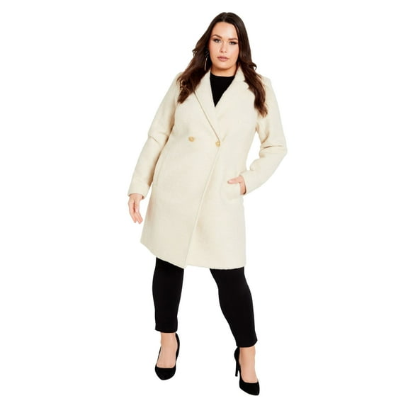 Avenue Women's Plus Size Estelle Double Button Collared Coat