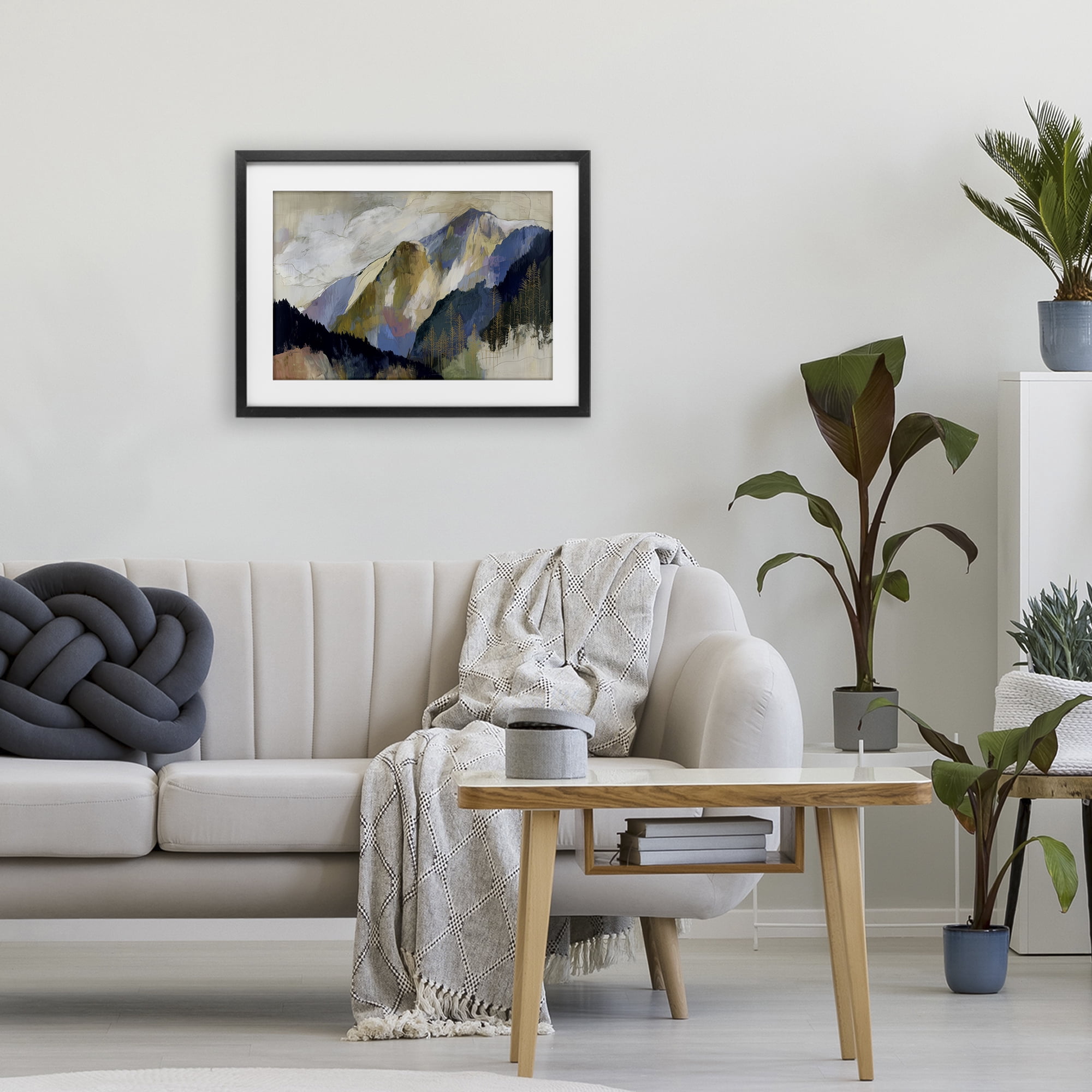 Stupell Industries Mountain Forest Landscape Black Framed Print Under Glass, design by Chromatic Storm Studio