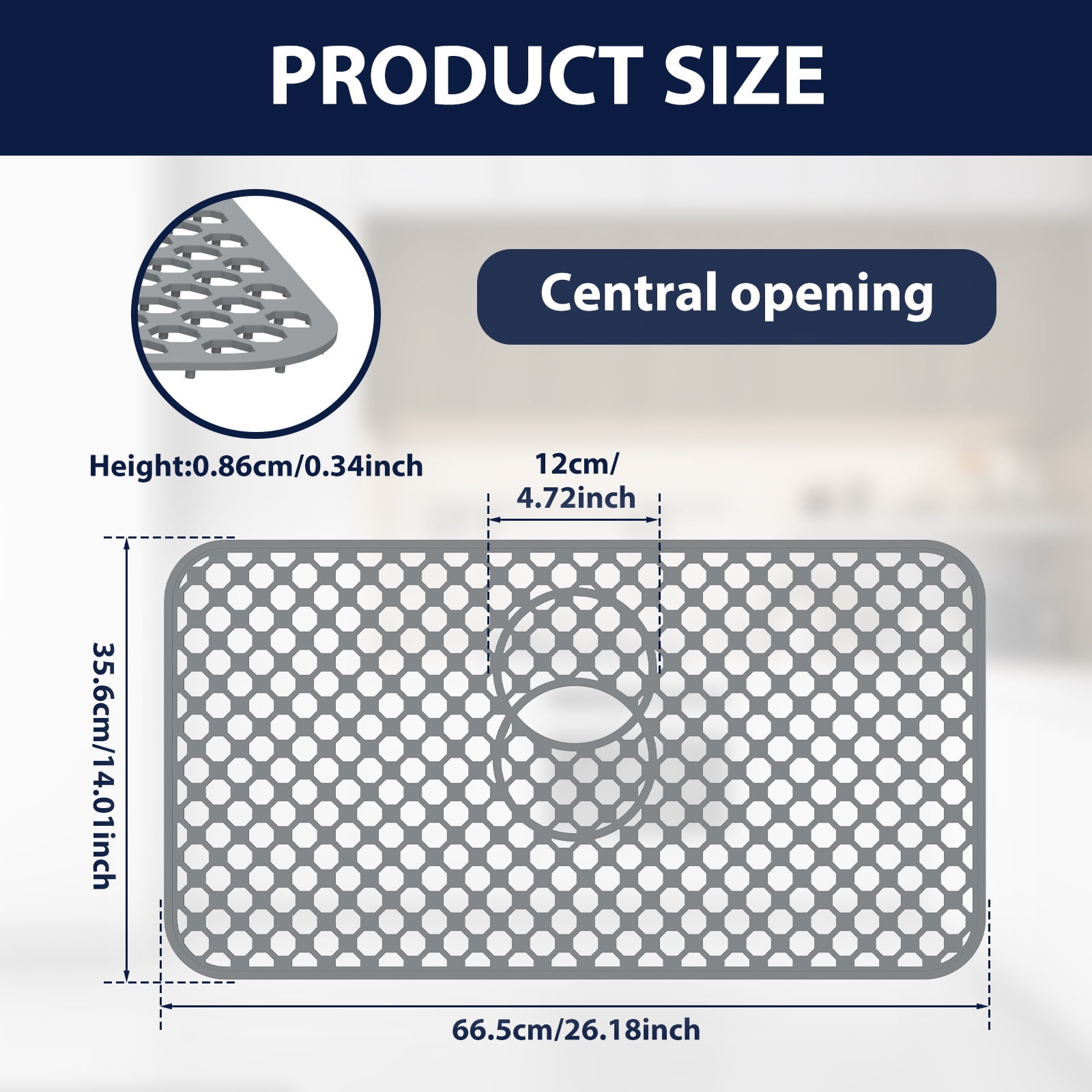 Hollow out Silicone Sink Protector Mat Cuttable Versatile Kitchen Sink Mat With Anti Slip Particle for Stainless Steel Basin Countertop