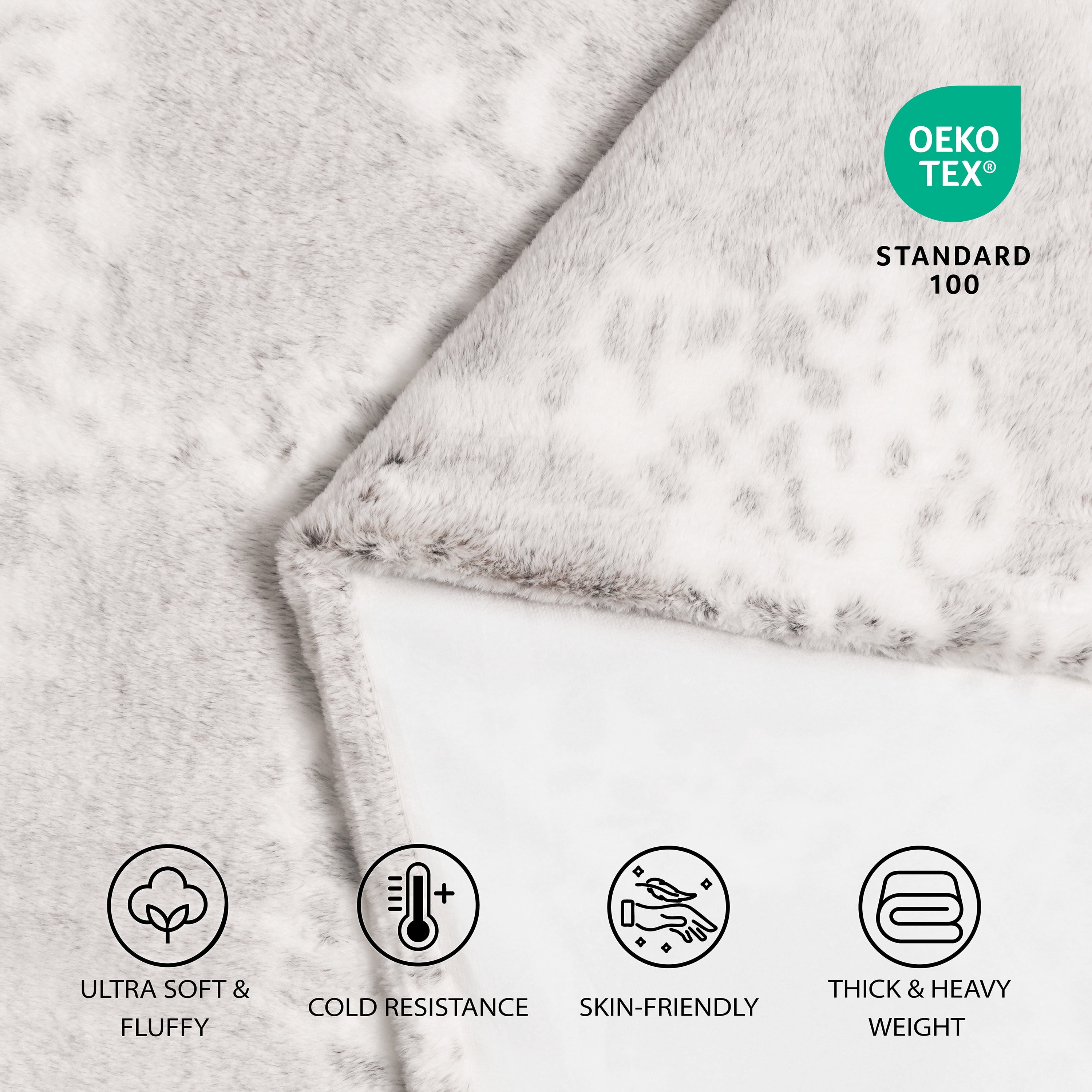 Regal Living Soft Plush Faux Fur Fuzzy Throw, Snow Taupe, 50" x 60"