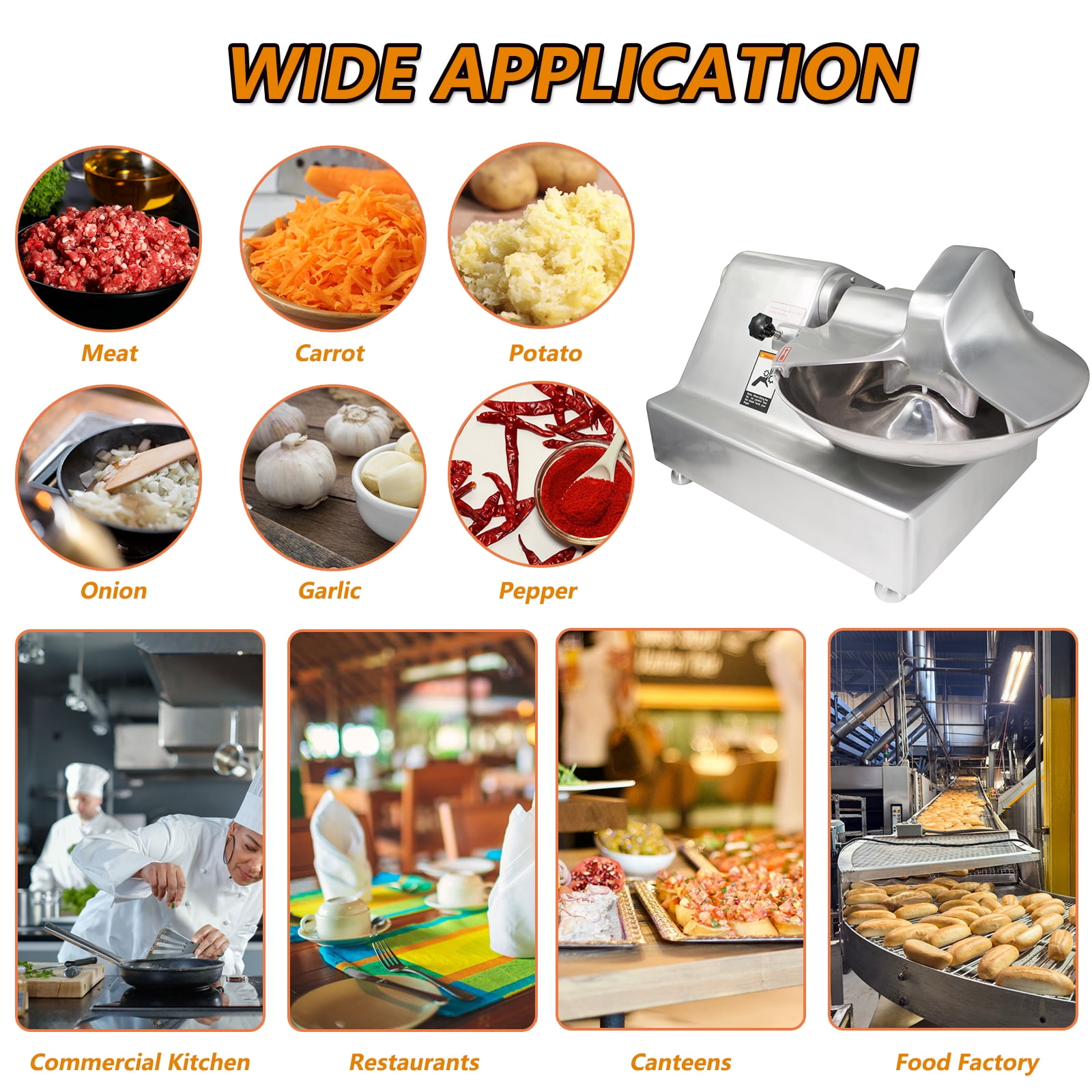 Hakka Commercial 5.5 L Multifunction Meat Bowl Cutter Mixer and Buffalo Chopper Food Processor
