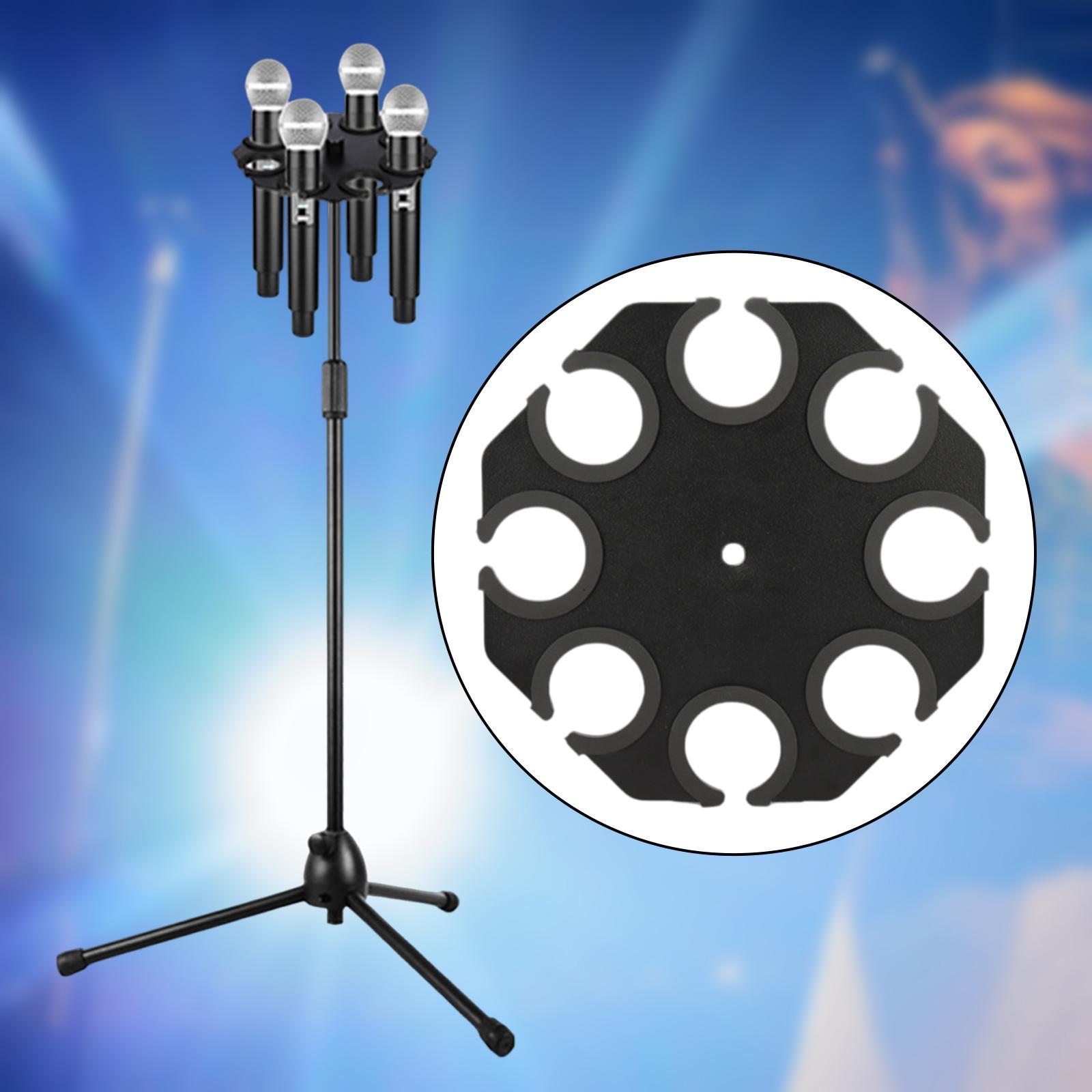Multiple Microphone Holder Display Stand Universal Compatibility for Wired and Wireless Mics Studio Equipment
