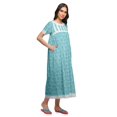 thumbnail image 2 of Moomaya Chemise de Nuit Maxi à Manches Courtes Imprimée, Boutonnée, en Coton, Tenue de Sommeil, 2 of 5
